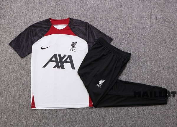 Foot Maillot Pas Cher Entrainement Ensemble Complet Liverpool 2022 2023 Blanc Noir Rouge