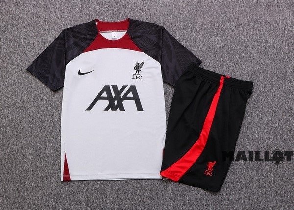 Foot Maillot Pas Cher Entrainement Ensemble Complet Liverpool 2022 2023 Blanc Rouge Noir