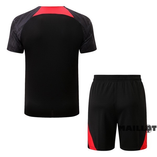 Foot Maillot Pas Cher Entrainement Ensemble Complet Liverpool 2022 2023 Noir II Rouge