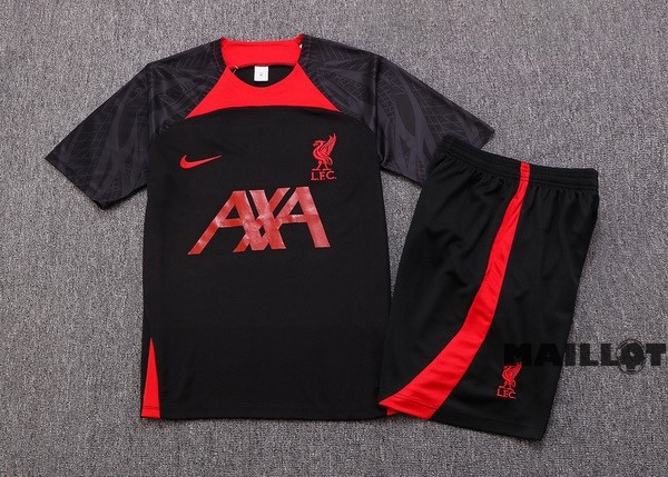 Foot Maillot Pas Cher Entrainement Ensemble Complet Liverpool 2022 2023 Noir II Rouge
