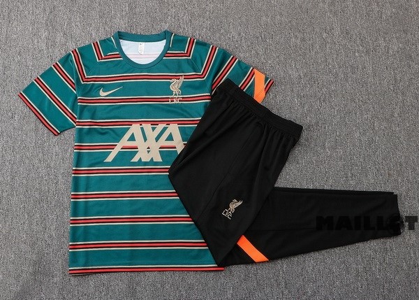 Foot Maillot Pas Cher Entrainement Ensemble Complet Liverpool 2022 2023 Vert Orange Noir