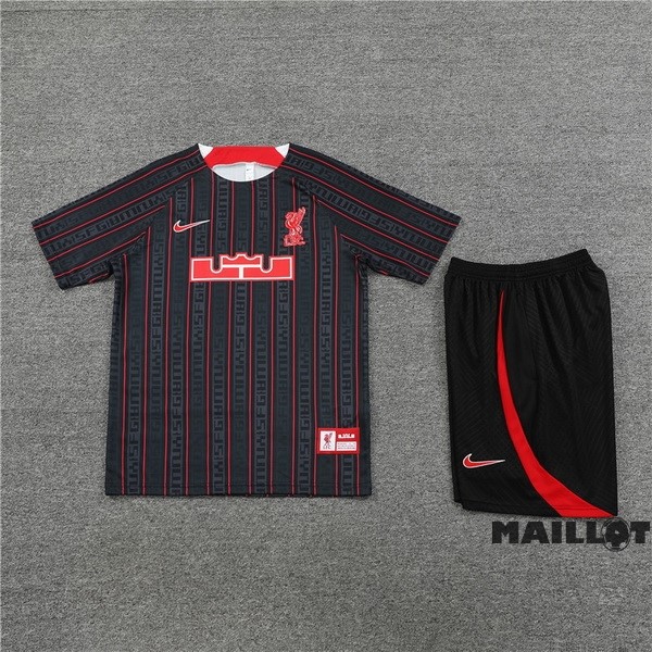 Foot Maillot Pas Cher Entrainement Ensemble Complet Liverpool 2023 2024 Noir Rouge