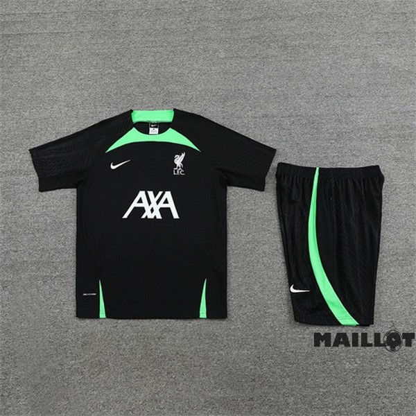 Foot Maillot Pas Cher Entrainement Ensemble Complet Liverpool 2023 2024 Noir Vert