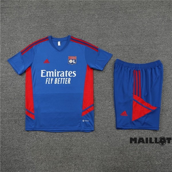 Foot Maillot Pas Cher Entrainement Ensemble Complet Lyon 2022 2023 Bleu Rouge