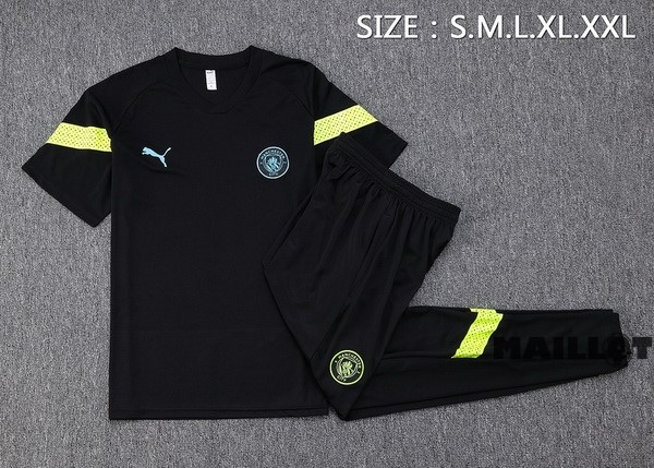 Foot Maillot Pas Cher Entrainement Ensemble Complet Manchester City 2022 2023 Noir I Vert