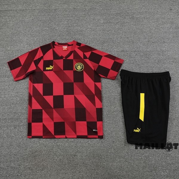 Foot Maillot Pas Cher Entrainement Ensemble Complet Manchester City 2023 2024 Rouge Noir
