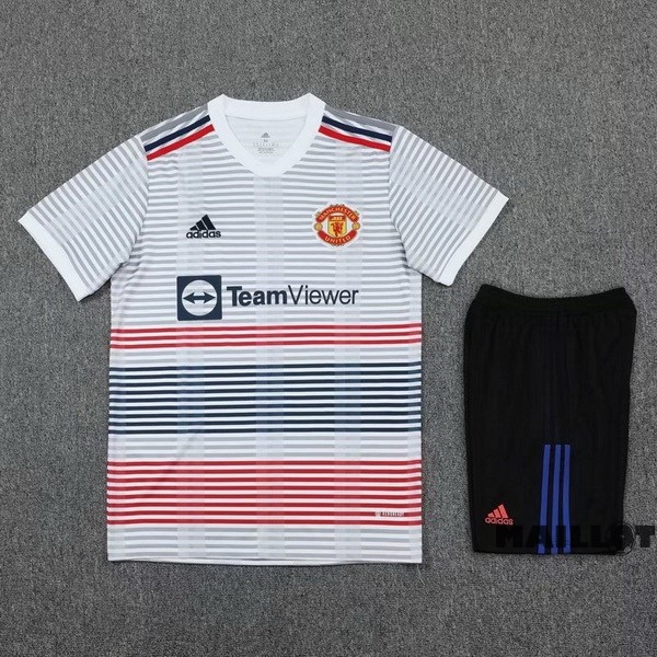 Foot Maillot Pas Cher Entrainement Ensemble Complet Manchester United 2022 2023 Blanc Noir