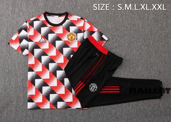 Foot Maillot Pas Cher Entrainement Ensemble Complet Manchester United 2022 2023 Blanc Rouge Noir