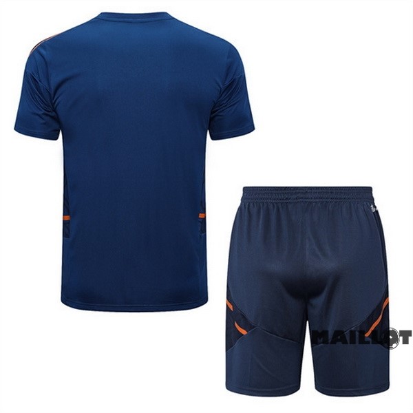 Foot Maillot Pas Cher Entrainement Ensemble Complet Manchester United 2022 2023 Bleu Orange