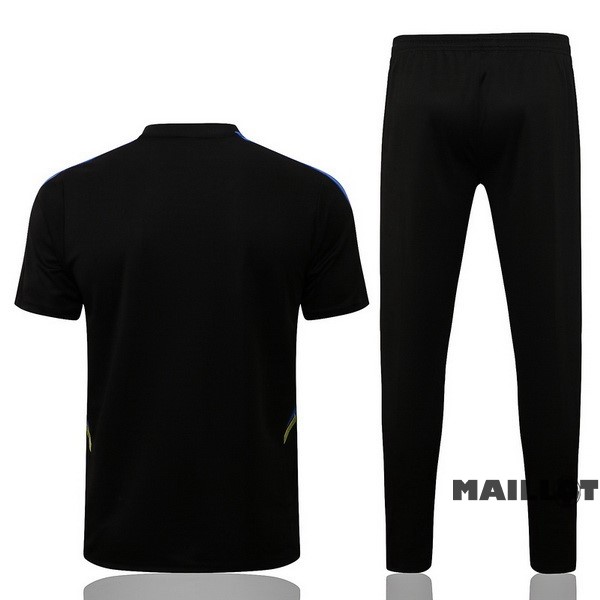 Foot Maillot Pas Cher Entrainement Ensemble Complet Manchester United 2022 2023 Noir Bleu Jaune