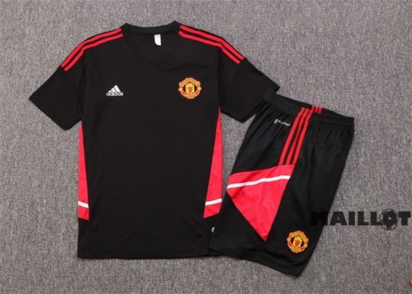 Foot Maillot Pas Cher Entrainement Ensemble Complet Manchester United 2022 2023 Noir I Rouge