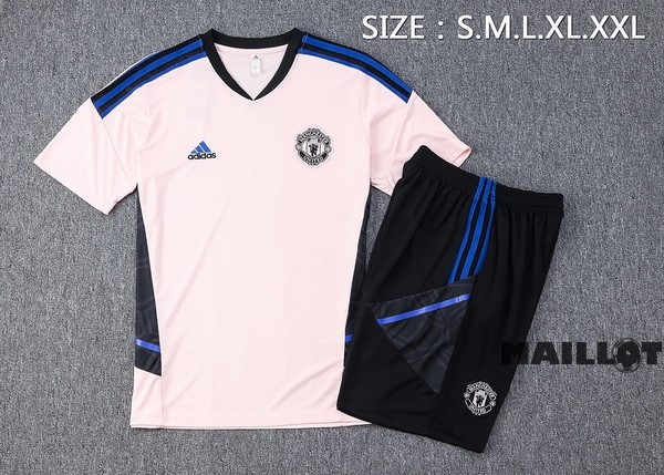 Foot Maillot Pas Cher Entrainement Ensemble Complet Manchester United 2022 2023 Rose Noir