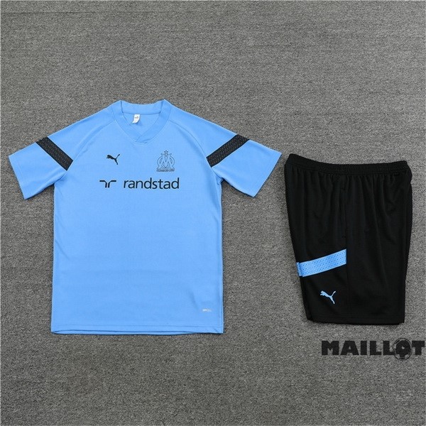 Foot Maillot Pas Cher Entrainement Ensemble Complet Marsella 2022 2023 Bleu Noir
