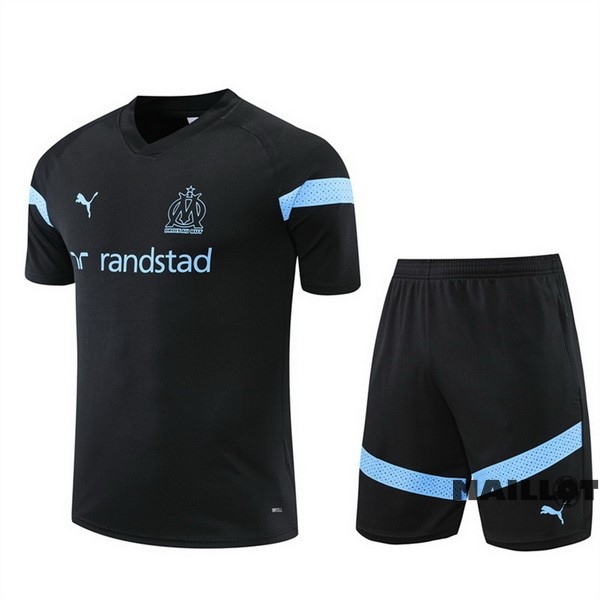 Foot Maillot Pas Cher Entrainement Ensemble Complet Marsella 2022 2023 Noir Bleu
