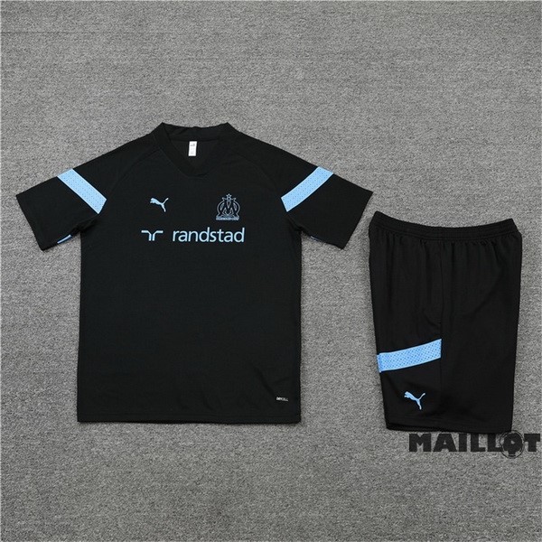 Foot Maillot Pas Cher Entrainement Ensemble Complet Marsella 2022 2023 Noir Bleu