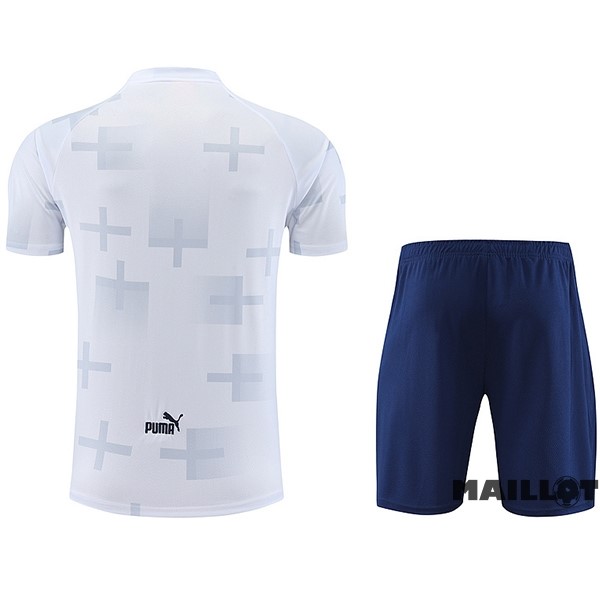 Foot Maillot Pas Cher Entrainement Ensemble Complet Marsella 2023 2024 Blanc Bleu