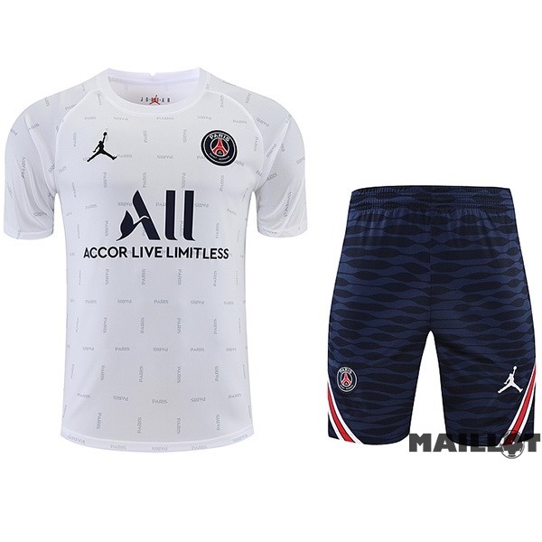 Foot Maillot Pas Cher Entrainement Ensemble Complet Paris Saint Germain 2022 2023 Blanc Bleu