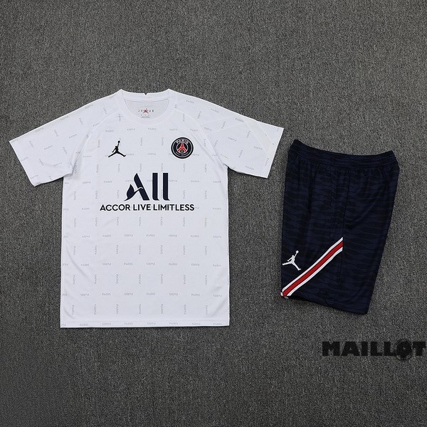 Foot Maillot Pas Cher Entrainement Ensemble Complet Paris Saint Germain 2022 2023 Blanc Bleu