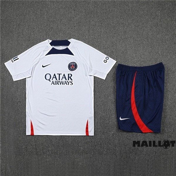 Foot Maillot Pas Cher Entrainement Ensemble Complet Paris Saint Germain 2022 2023 Blanc II Bleu