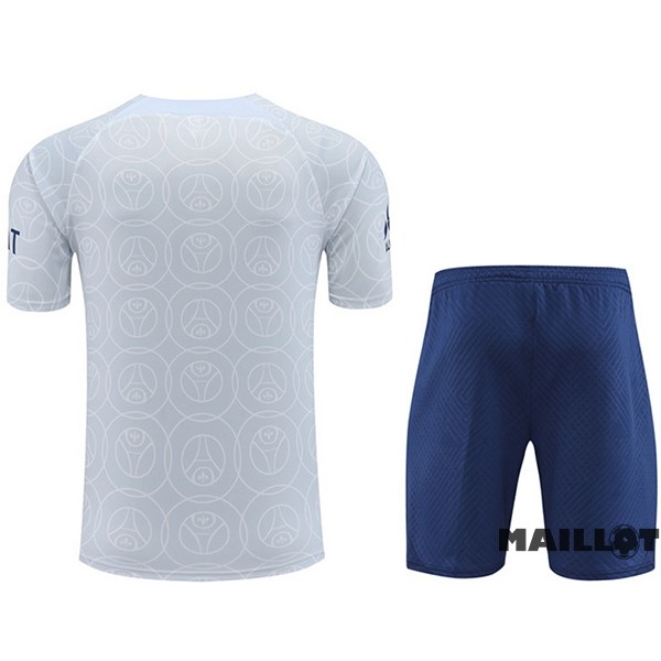 Foot Maillot Pas Cher Entrainement Ensemble Complet Paris Saint Germain 2022 2023 Gris Bleu