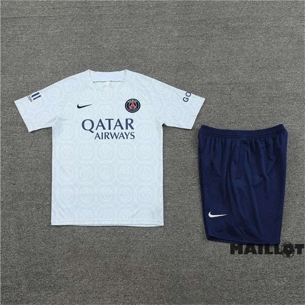 Foot Maillot Pas Cher Entrainement Ensemble Complet Paris Saint Germain 2022 2023 Gris Bleu