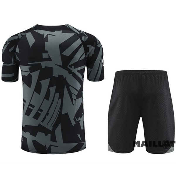Foot Maillot Pas Cher Entrainement Ensemble Complet Paris Saint Germain 2022 2023 Gris II Noir