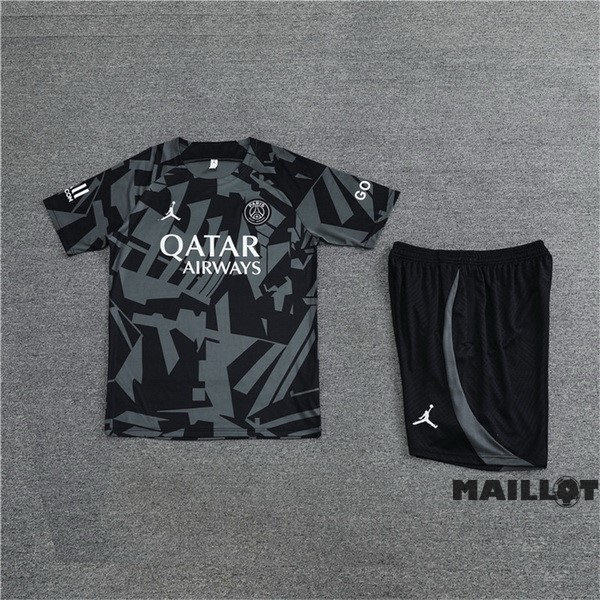 Foot Maillot Pas Cher Entrainement Ensemble Complet Paris Saint Germain 2022 2023 Gris II Noir