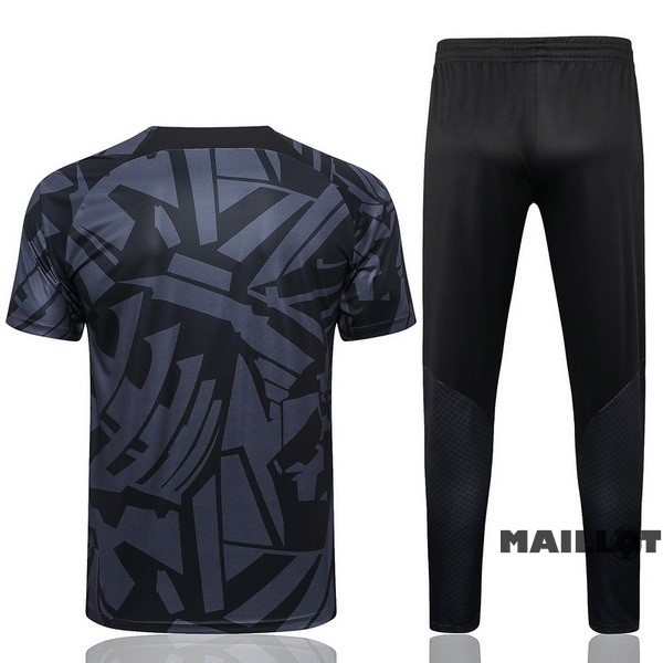 Foot Maillot Pas Cher Entrainement Ensemble Complet Paris Saint Germain 2022 2023 Gris Noir