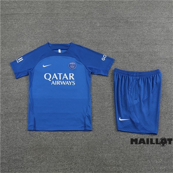 Foot Maillot Pas Cher Entrainement Ensemble Complet Paris Saint Germain 2022 2023 III Bleu