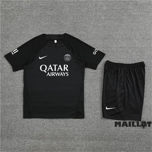Foot Maillot Pas Cher Entrainement Ensemble Complet Paris Saint Germain 2022 2023 Noir