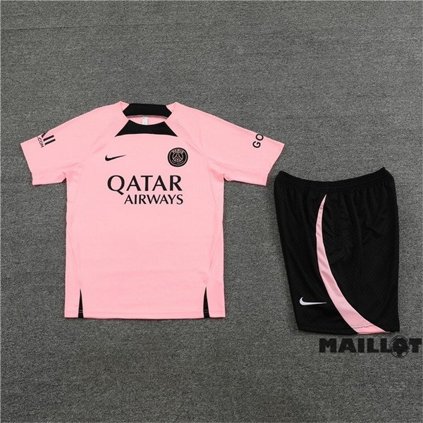 Foot Maillot Pas Cher Entrainement Ensemble Complet Paris Saint Germain 2022 2023 Rose Noir