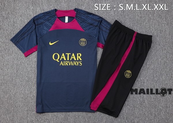 Foot Maillot Pas Cher Entrainement Ensemble Complet Paris Saint Germain 2023 2024 Bleu Marine Noir