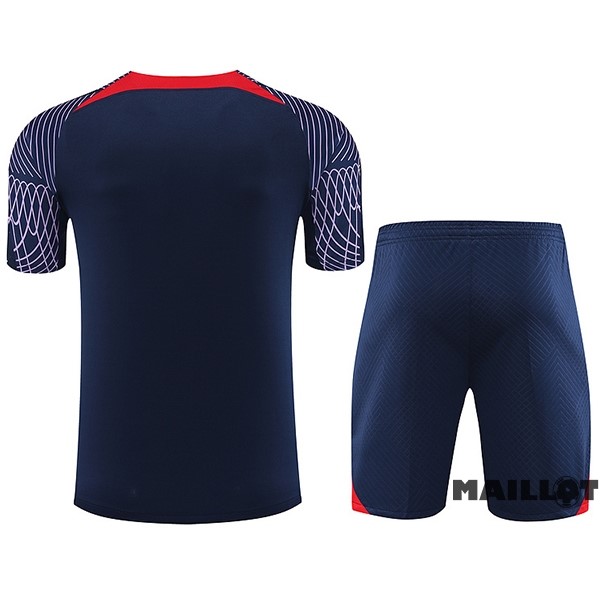 Foot Maillot Pas Cher Entrainement Ensemble Complet Paris Saint Germain 2023 2024 Bleu Marine Purpura