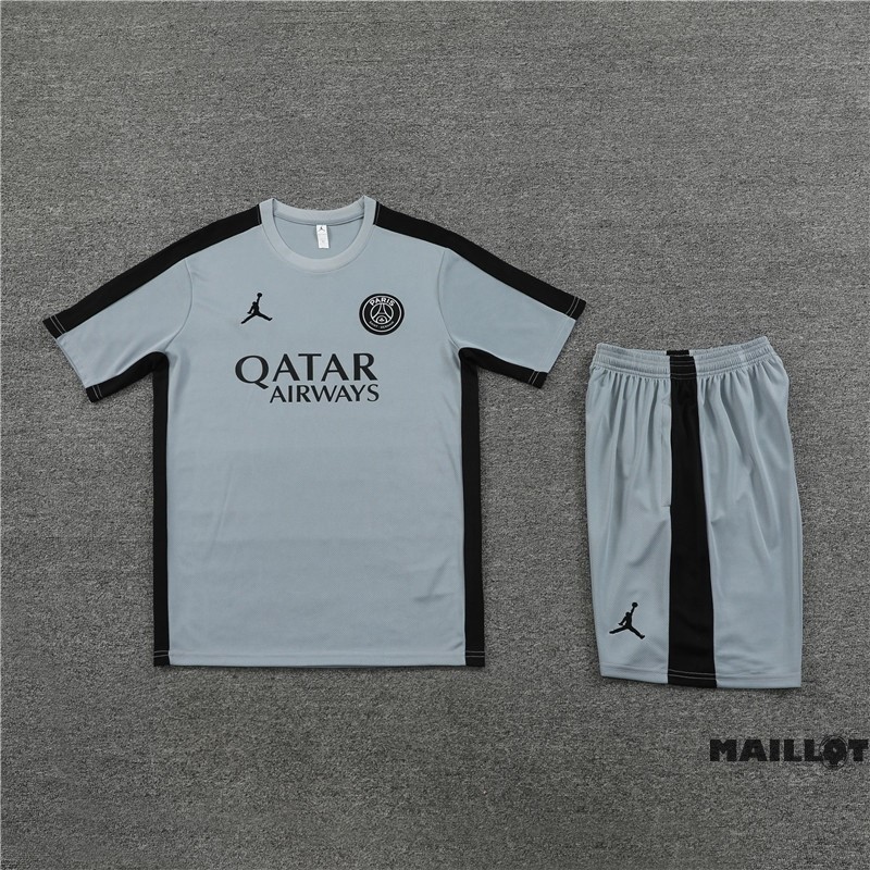 Foot Maillot Pas Cher Entrainement Ensemble Complet Paris Saint Germain 2023 2024 Gris I Noir
