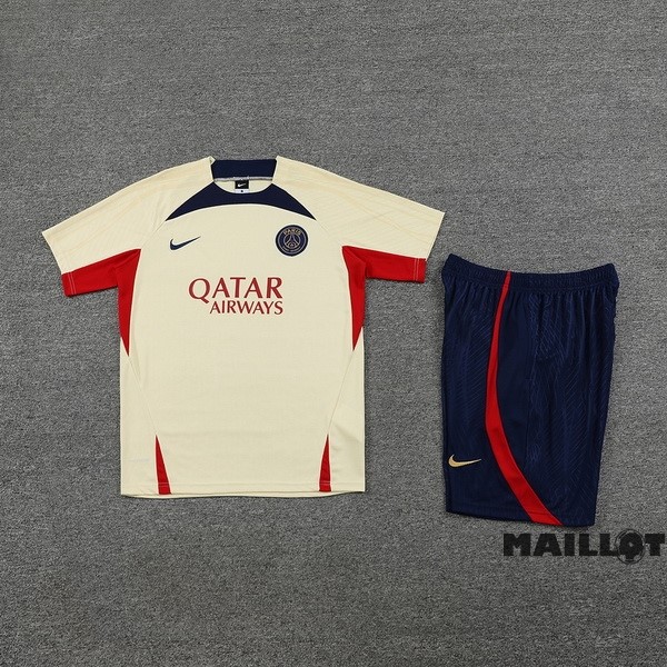 Foot Maillot Pas Cher Entrainement Ensemble Complet Paris Saint Germain 2023 2024 Jaune Bleu
