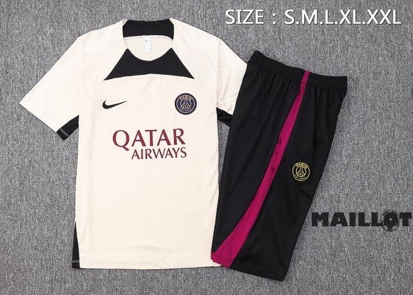 Foot Maillot Pas Cher Entrainement Ensemble Complet Paris Saint Germain 2023 2024 Jaune Noir