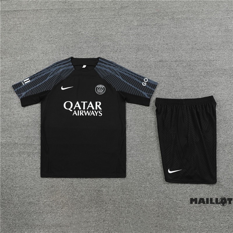 Foot Maillot Pas Cher Entrainement Ensemble Complet Paris Saint Germain 2023 2024 Noir