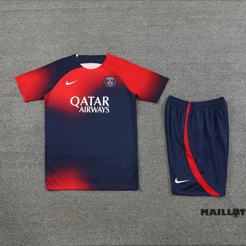 Foot Maillot Pas Cher Entrainement Ensemble Complet Paris Saint Germain 2023 2024 Rouge Bleu