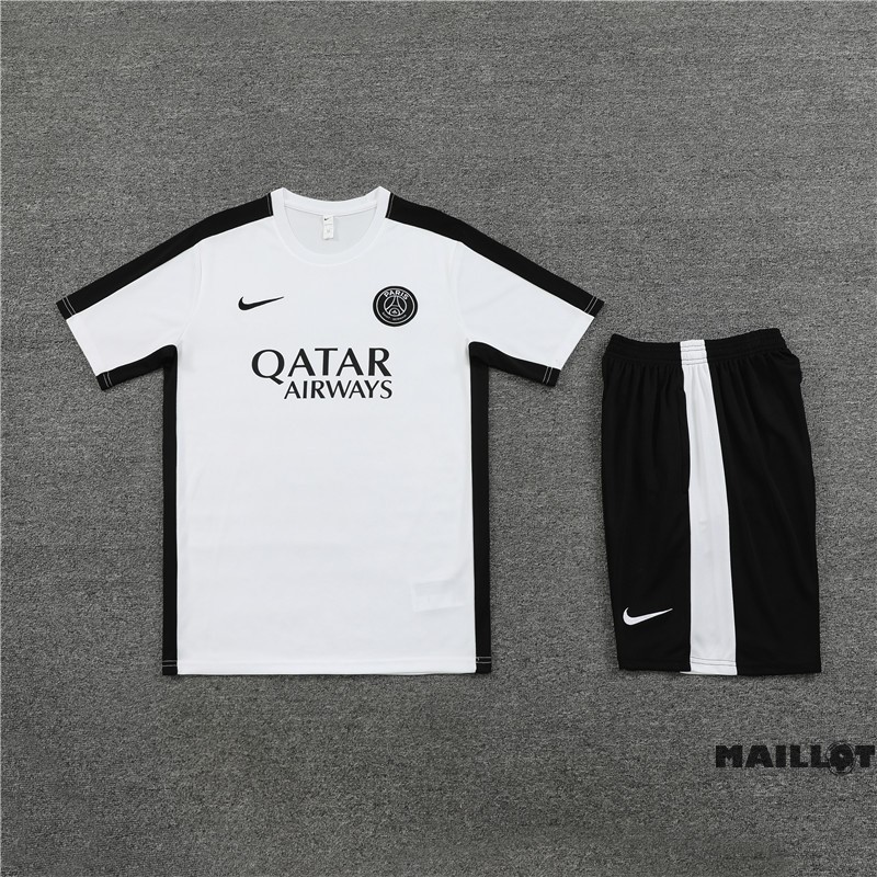 Foot Maillot Pas Cher Entrainement Ensemble Complet Paris Saint Germain Enfant 2023 2024 Blanc Noir