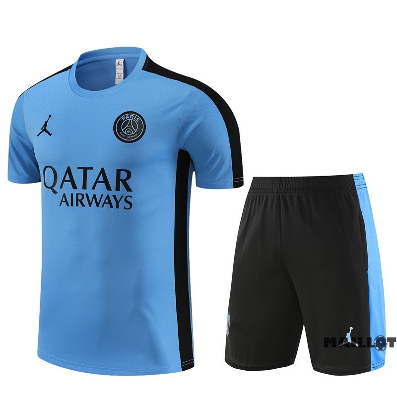 Foot Maillot Pas Cher Entrainement Ensemble Complet Paris Saint Germain Enfant 2023 2024 Bleu Noir