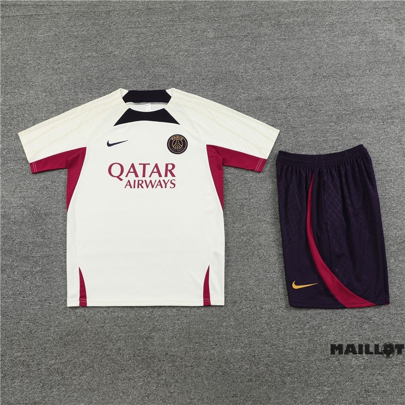 Foot Maillot Pas Cher Entrainement Ensemble Complet Paris Saint Germain Enfant 2023 2024 Jaune Purpura