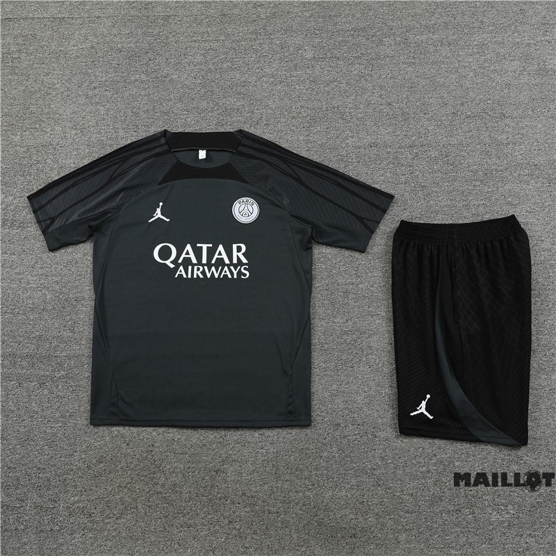 Foot Maillot Pas Cher Entrainement Ensemble Complet Paris Saint Germain Enfant 2023 2024 Noir