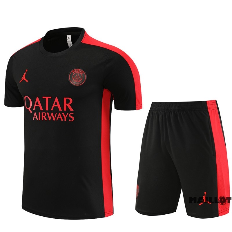 Foot Maillot Pas Cher Entrainement Ensemble Complet Paris Saint Germain Enfant 2023 2024 Noir Rouge