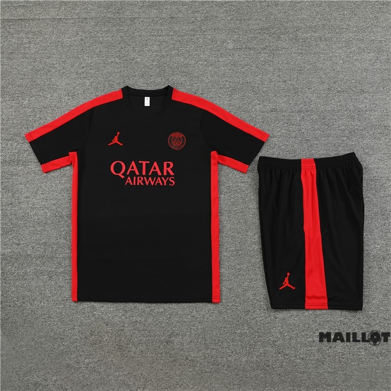 Foot Maillot Pas Cher Entrainement Ensemble Complet Paris Saint Germain Enfant 2023 2024 Noir Rouge