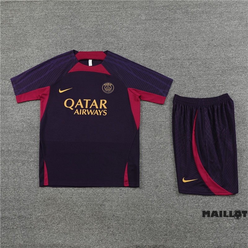 Foot Maillot Pas Cher Entrainement Ensemble Complet Paris Saint Germain Enfant 2023 2024 Purpura Marine