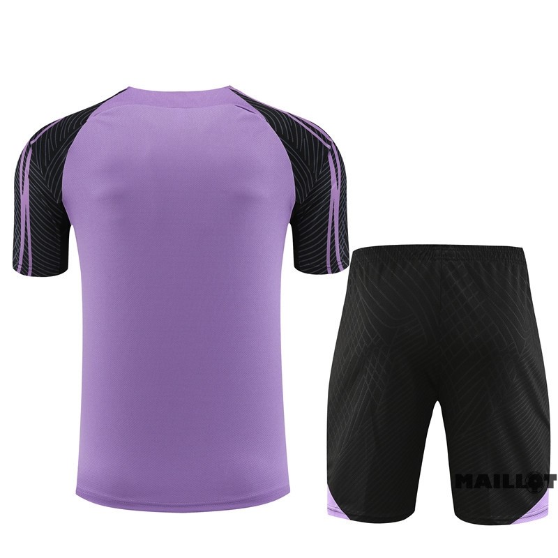 Foot Maillot Pas Cher Entrainement Ensemble Complet Paris Saint Germain Enfant 2023 2024 Purpura Noir