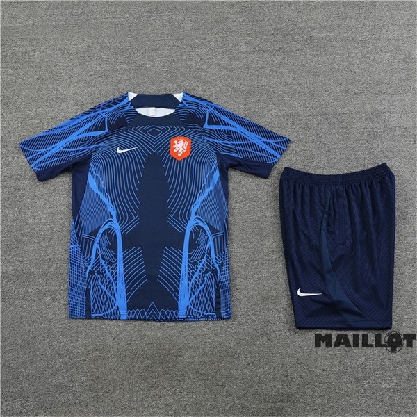 Foot Maillot Pas Cher Entrainement Ensemble Complet Pays Bas 2023 Bleu Marine