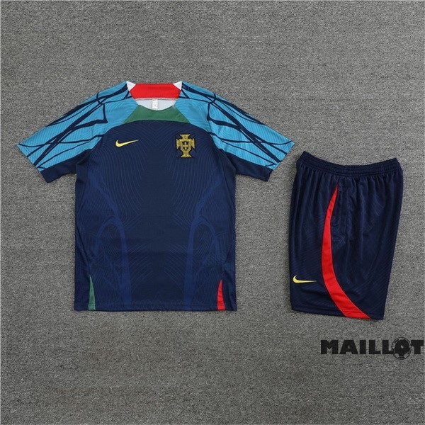 Foot Maillot Pas Cher Entrainement Ensemble Complet Portugal 2022 Bleu Rouge