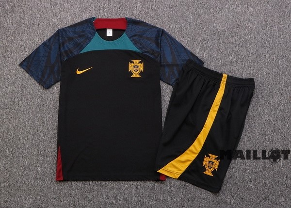 Foot Maillot Pas Cher Entrainement Ensemble Complet Portugal 2022 Noir I Vert