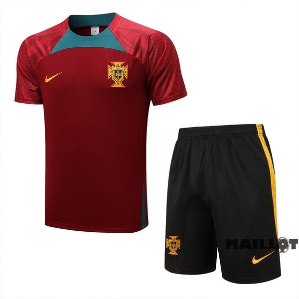 Foot Maillot Pas Cher Entrainement Ensemble Complet Portugal 2022 Rouge I Vert Noir